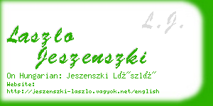 laszlo jeszenszki business card